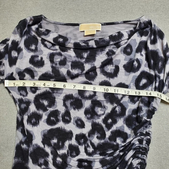 Michael Kors Leopard Print Cowl Neck Top - Picture 4 of 5